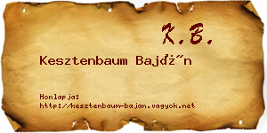 Kesztenbaum Baján névjegykártya